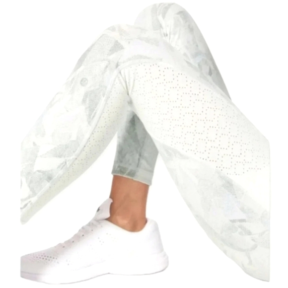 Lululemon Breezy Dot Tights 25" High Rise Mesh Accent Leggings Jasmine White 4 - Picture 14 of 14